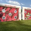 Aufblasbare Torwand kaufen des VfB Stuttgart mit individuellem Vereinsdesign und austauschbaren Torwandbannern für Fußballvereine und Events